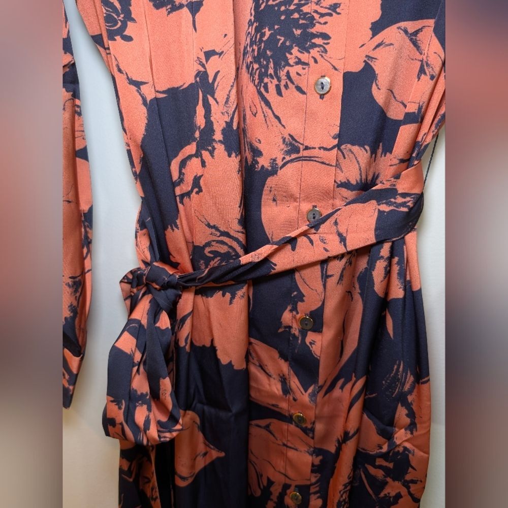 Pari Passu NWOT Floral Shirt Dress Size 18 Plus Quiet Luxury Modern Minimalist - Picture 10 of 11